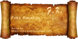Foki Katalin névjegykártya